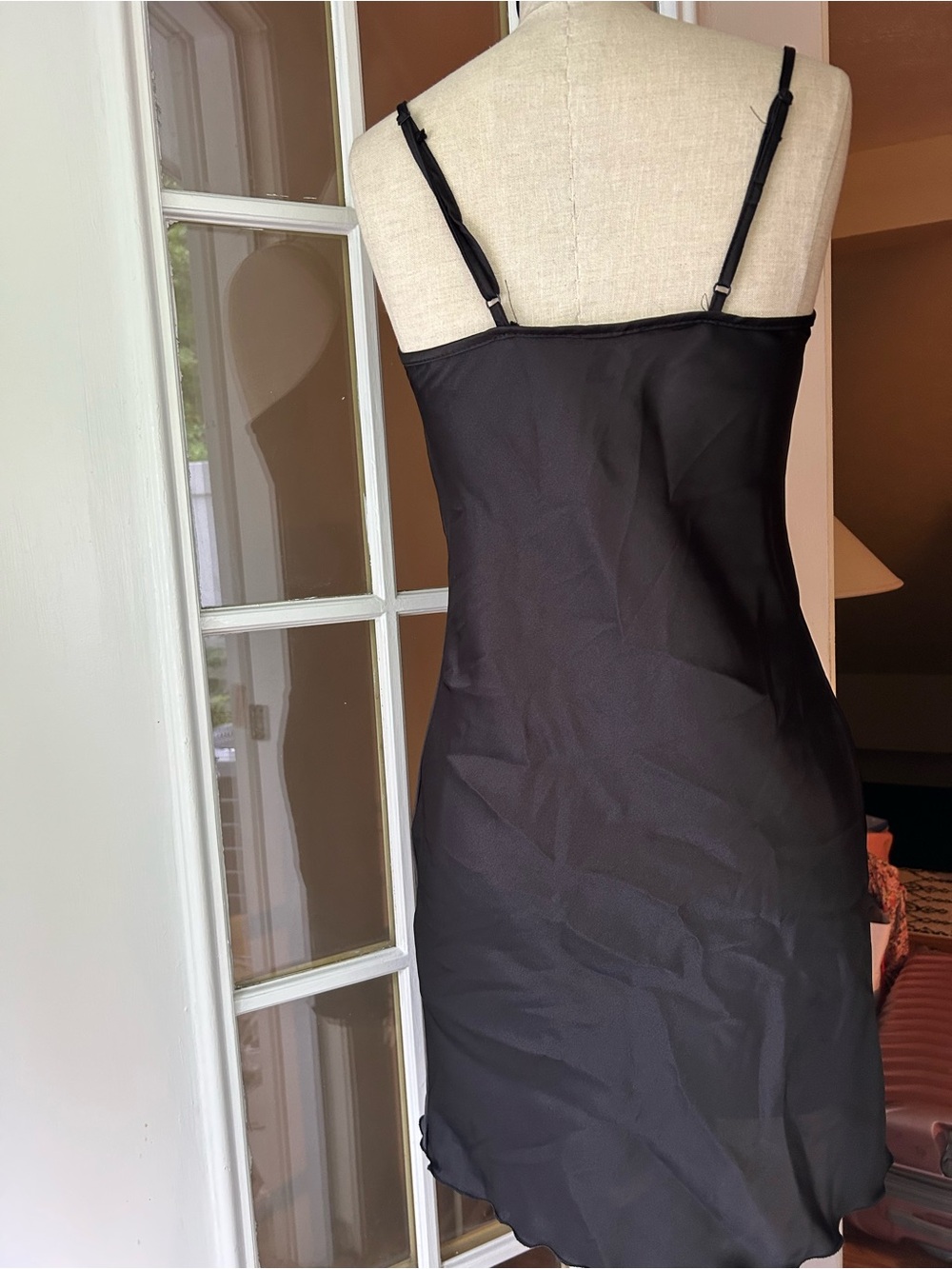 Bebe Satin Slip Dress - Black size small - Picture 4 of 10
